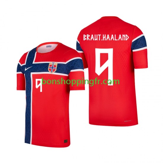 Maillot Domicile Norvège Erling Haaland 9 World Cup 2026 Manches Courtes Homme