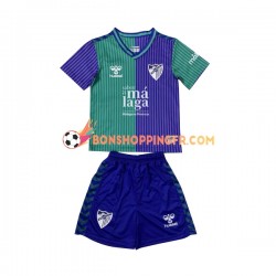 Maillot Extérieur Málaga CF 2023-2024 Manches Courtes Jeune Enfant(+shorts)
