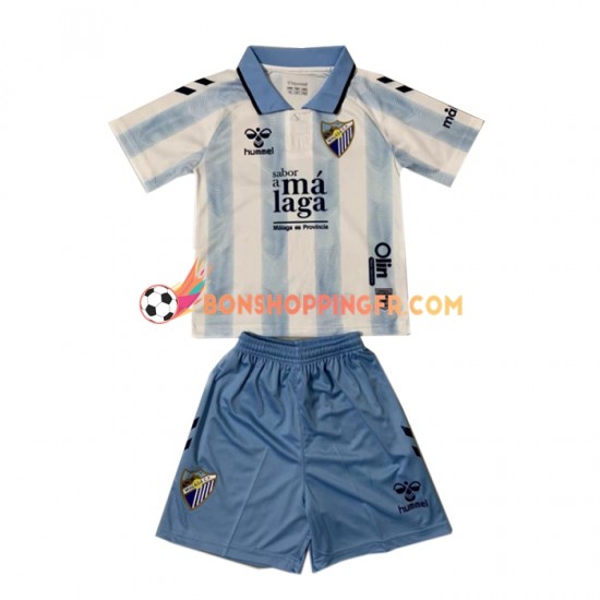 Maillot Domicile Málaga CF 2023-2024 Manches Courtes Jeune Enfant(+shorts)