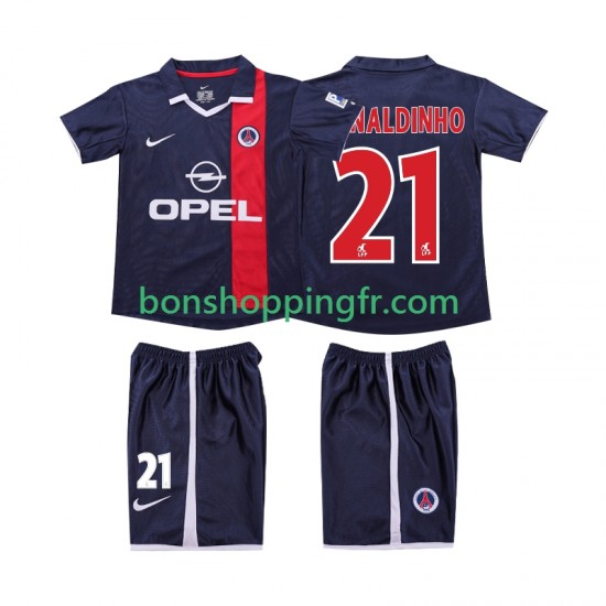 Maillot Rétro Domicile AC Milan RONALDINHO 21 2001 2002 Manches Courtes Jeune Enfant(+shorts)
