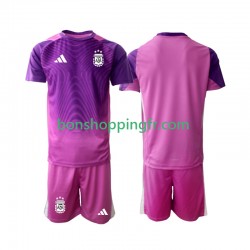 Maillot Domicile Argentine Gardien 2025 Manches Courtes Jeune Enfant(+shorts)