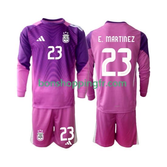 Maillot Domicile Argentine Gardien Emiliano Martinez 23 2025 Manches Longues Jeune Enfant(+shorts)