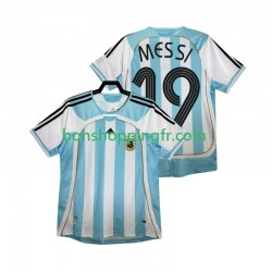 Maillot Rétro Domicile Argentine MESSI 19 2006 Manches Courtes Homme