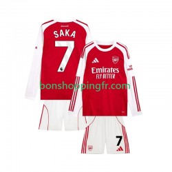Maillot Domicile Arsenal Bukayo Saka 7 2025-2026 Manches Longues Jeune Enfant(+shorts)