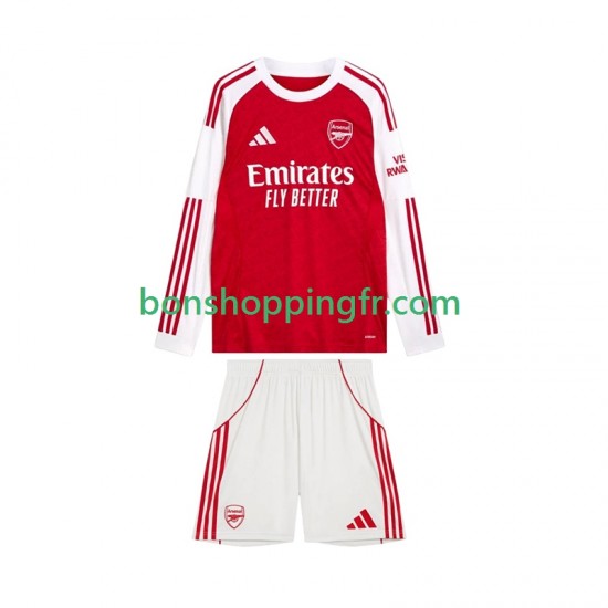 Maillot Domicile Arsenal 2025-2026 Manches Longues Jeune Enfant(+shorts)