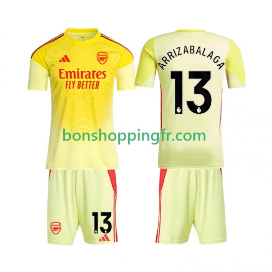 Maillot Domicile Arsenal Gardien Kepa Arrizabalaga 13 2025-2026 Manches Courtes Jeune Enfant(+shorts)