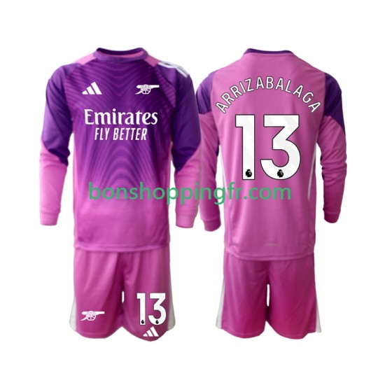 Maillot 3ème Arsenal Gardien Kepa Arrizabalaga 13 2025-2026 Manches Longues Jeune Enfant(+shorts)
