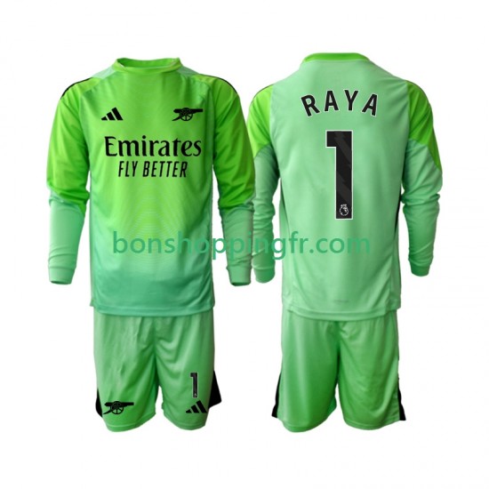 Maillot Extérieur Arsenal Gardien Raya 1 2025-2026 Manches Longues Jeune Enfant(+shorts)