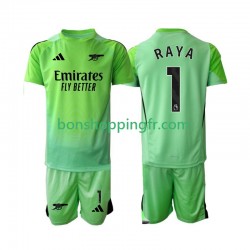 Maillot Extérieur Arsenal Gardien Raya 1 2025-2026 Manches Courtes Jeune Enfant(+shorts)