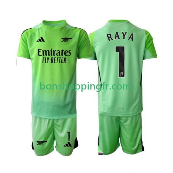 Maillot Extérieur Arsenal Gardien Raya 1 2025-2026 Manches Courtes Jeune Enfant(+shorts)