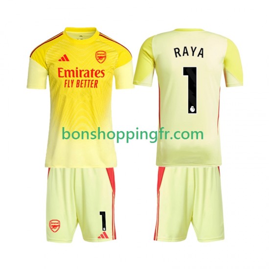 Maillot Domicile Arsenal Gardien Raya 1 2025-2026 Manches Courtes Jeune Enfant(+shorts)