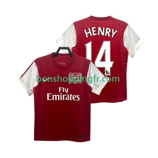 Maillot Rétro Domicile Arsenal HENRY 14 2011 2012 Manches Courtes Homme