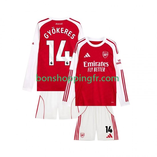 Maillot Domicile Arsenal Viktor Gyokeres 14 2025-2026 Manches Longues Jeune Enfant(+shorts)