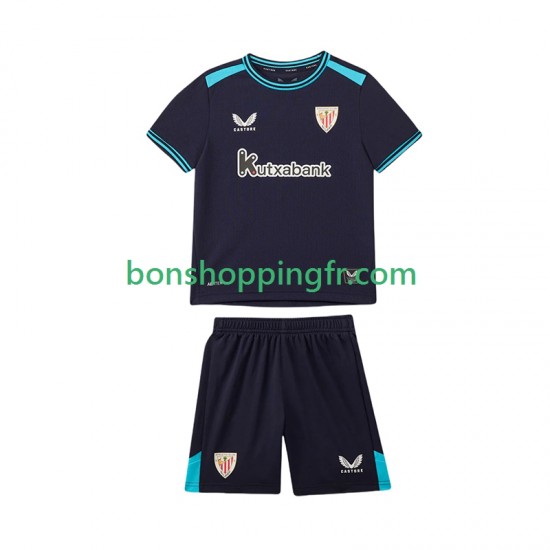 Maillot Extérieur Athletic Bilbao 2025-2026 Manches Courtes Jeune Enfant(+shorts)