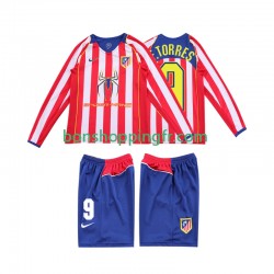 Maillot Rétro Domicile Atlético Madrid F TORRES 9 2004 2005 Manches Longues Jeune Enfant(+shorts)