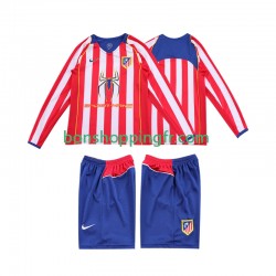 Maillot Rétro Domicile Atlético Madrid 2004 2005 Manches Longues Jeune Enfant(+shorts)