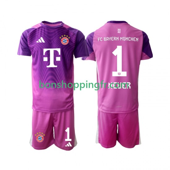 Maillot 4ème Bayern Munich Gardien Manuel Neuer 1 2025-2026 Manches Courtes Jeune Enfant(+shorts)