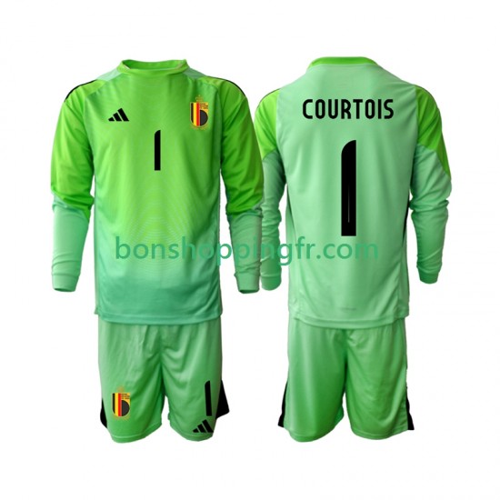 Maillot Domicile Belgique Gardien Thibaut Courtoi 1 2025 Manches Longues Jeune Enfant(+shorts)