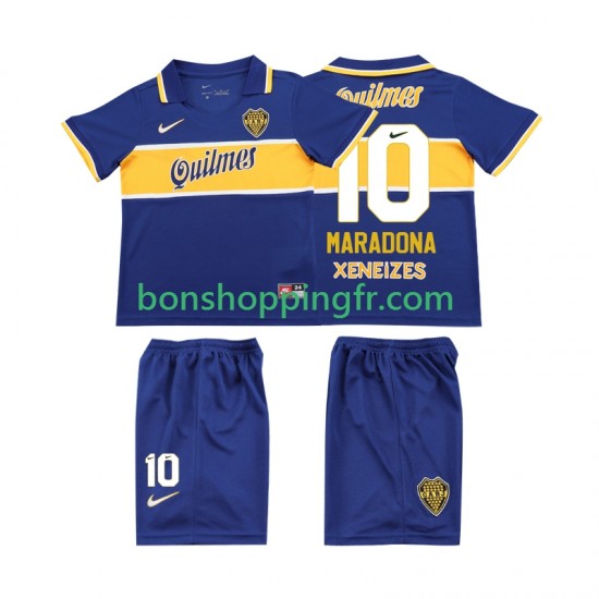 Maillot Rétro Domicile CA Boca Juniors MARADONA 10 1996 1997 Manches Courtes Jeune Enfant(+shorts)