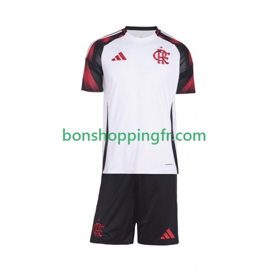 Maillot Extérieur CR Flamengo 2025-2026 Manches Courtes Jeune Enfant(+shorts)