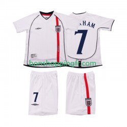 Maillot Rétro Domicile Angleterre BECKHAM 7 2002 Manches Courtes Jeune Enfant(+shorts)