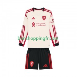 Maillot Extérieur Liverpool 2025-2026 Manches Longues Jeune Enfant(+shorts)