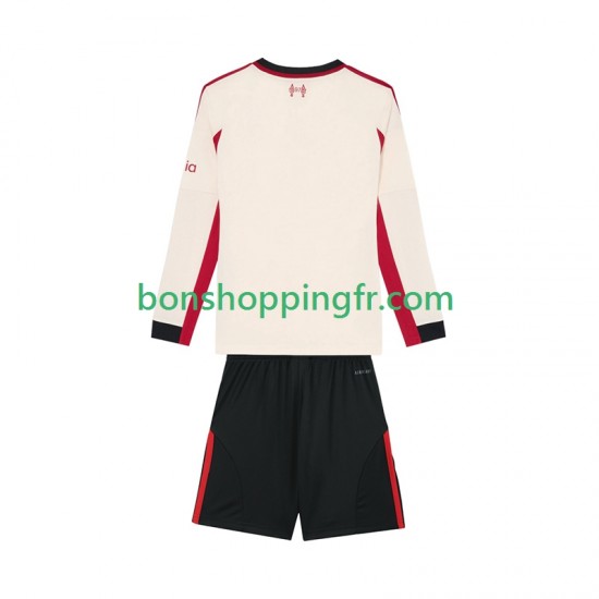 Maillot Extérieur Liverpool 2025-2026 Manches Longues Jeune Enfant(+shorts)