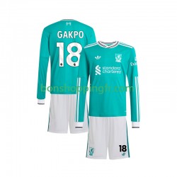 Maillot 3ème Liverpool Gakpo 18 2025-2026 Manches Longues Jeune Enfant(+shorts)