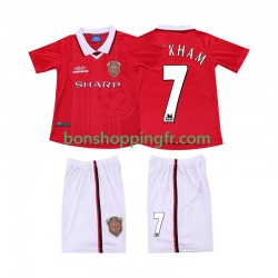 Maillot Rétro Domicile Manchester United BECKHAM 7 1999 2000 Manches Courtes Jeune Enfant(+shorts)