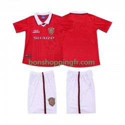 Maillot Rétro Domicile Manchester United 1999 2000 Manches Courtes Jeune Enfant(+shorts)