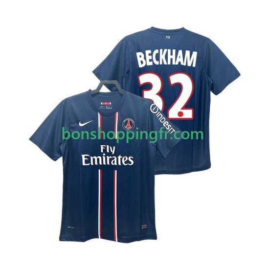 Maillot Rétro Domicile Paris Saint-Germain BECKHAM 32 2012 2013 Manches Courtes Homme
