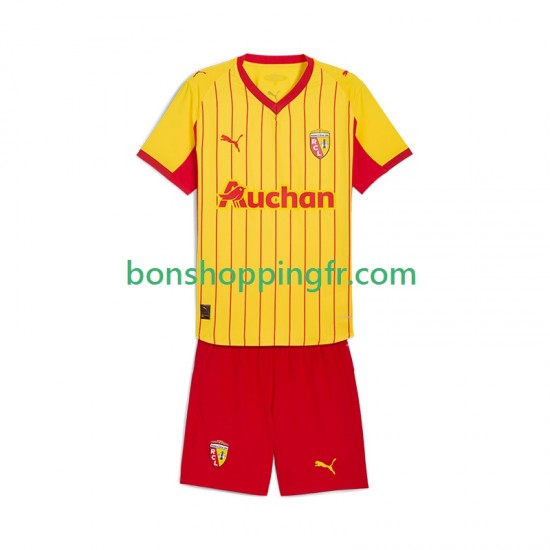 Maillot Domicile RC Lens 2025-2026 Manches Courtes Jeune Enfant(+shorts)