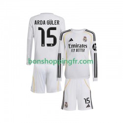Maillot Domicile Real Madrid Arda Guler 15 2025-2026 Manches Longues Jeune Enfant(+shorts)