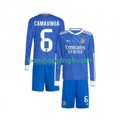 Maillot 3ème Real Madrid Camavinga 6 2025-2026 Manches Longues Jeune Enfant(+shorts)