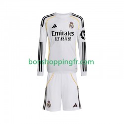 Maillot Domicile Real Madrid 2025-2026 Manches Longues Jeune Enfant(+shorts)