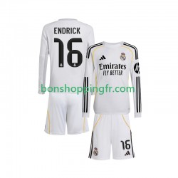 Maillot Domicile Real Madrid Endrick 16 2025-2026 Manches Longues Jeune Enfant(+shorts)