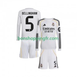 Maillot Domicile Real Madrid Jude Bellingham 5 2025-2026 Manches Longues Jeune Enfant(+shorts)
