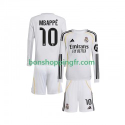 Maillot Domicile Real Madrid Kylian Mbappe 10 2025-2026 Manches Longues Jeune Enfant(+shorts)