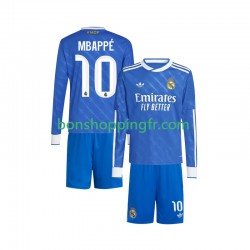 Maillot 3ème Real Madrid Kylian Mbappe 10 2025-2026 Manches Longues Jeune Enfant(+shorts)