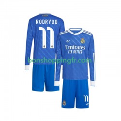 Maillot 3ème Real Madrid Rodrygo 11 2025-2026 Manches Longues Jeune Enfant(+shorts)