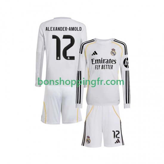 Maillot Domicile Real Madrid Trent Alexander-Arnold 12 2025-2026 Manches Longues Jeune Enfant(+shorts)