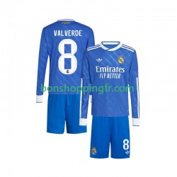 Maillot 3ème Real Madrid Valverde 8 2025-2026 Manches Longues Jeune Enfant(+shorts)