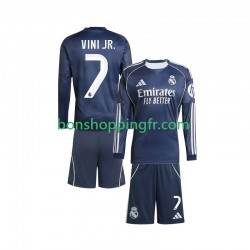 Maillot Extérieur Real Madrid Vinicius Junior 7 2025-2026 Manches Longues Jeune Enfant(+shorts)