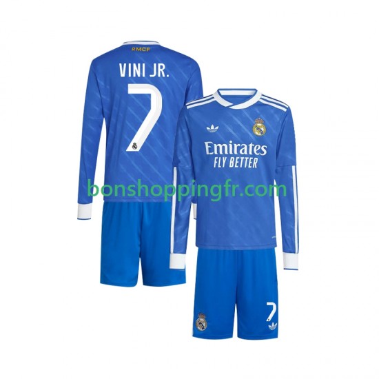 Maillot 3ème Real Madrid Vinicius Junior 7 2025-2026 Manches Longues Jeune Enfant(+shorts)