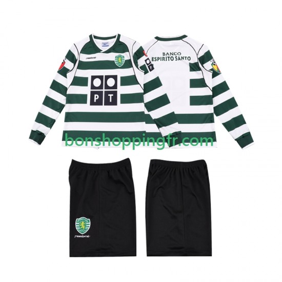 Maillot Rétro Domicile Sporting CP 2001 2003 Manches Longues Jeune Enfant(+shorts)