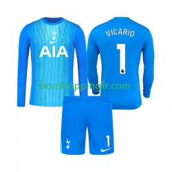 Maillot Extérieur Tottenham Hotspur Gardien Guglielmo Vicario 1 2025-2026 Manches Longues Jeune Enfant(+shorts)