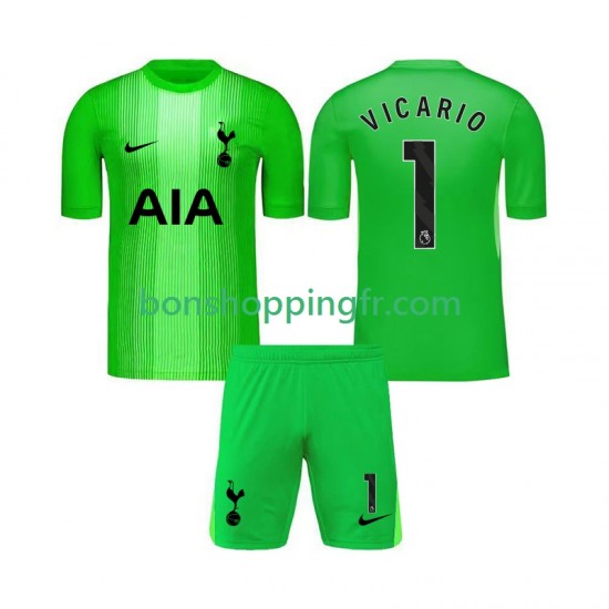 Maillot Domicile Tottenham Hotspur Gardien Guglielmo Vicario 1 2025-2026 Manches Courtes Jeune Enfant(+shorts)