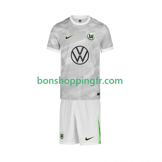 Maillot Extérieur VfL Wolfsburg 2025-2026 Manches Courtes Jeune Enfant(+shorts)