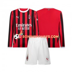 Maillot Domicile AC Milan 2024-2025 Manches Longues Jeune Enfant(+shorts)