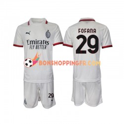 Maillot Extérieur AC Milan Fofana 29 2024-2025 Manches Courtes Jeune Enfant(+shorts)